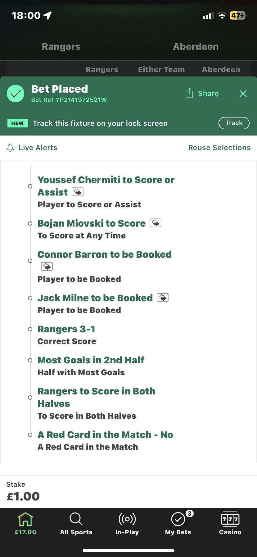 Wee bed builder for anyone interested in a flutter- odds are 1000/1 guys so it’s worth a quid if u like a bet I think