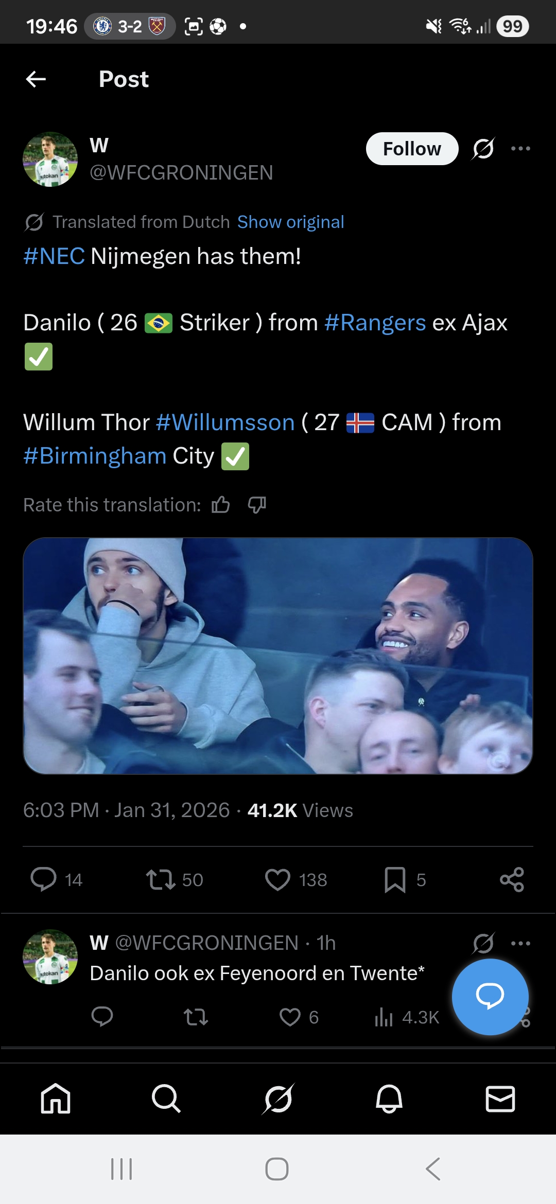 Nec Nijmegen it is for Danilo.