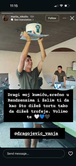 Vanja’s family basically announcing his arrival