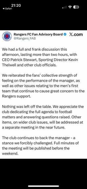 Rangers Advisory Board Meeting